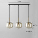 3-Light Amber Glass Pendant Lamp by Axyaa - Vintage Industrial Ceiling Fixture