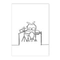 Axyaa Nordic Piano Music Notes Wall Art Poster - Black White Canvas Print