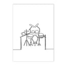 Axyaa Nordic Piano Music Notes Wall Art Poster - Black White Canvas Print