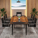 Axyaa 8FT Boat Shaped Conference Table with Grommet Integration
