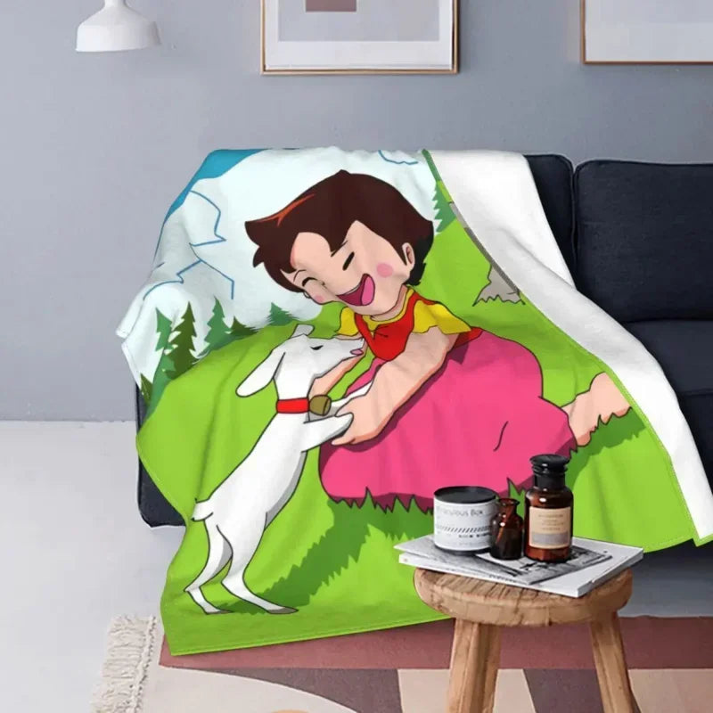 Heidi Alps Fleece Blanket Soft Cozy Throw Bedding for Sofa by Axyaa