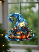 Acrylic Mini Town & Pumpkin Halloween Hanging Decor for Home/Party by Axyaa