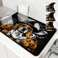 Axyaa Coffee Mat: Halloween Dog Bat Draining Pad, Quick Dry Kitchen Bathroom Drying Mat