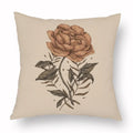 Axyaa Retro Flower Fox Pillowcase in Peach Skin Velvet.