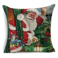 Axyaa Christmas Santa Snowman Pillowcase - Linen Cushion Cover 18*18 inch