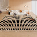 Axyaa Luxury Cream Checkerboard Carpet for Large Living Room Area