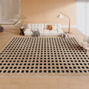 Axyaa Luxury Cream Checkerboard Carpet for Large Living Room Area