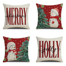 Axyaa Snowman Christmas Tree Pillow Cover for Festive Home Decor
