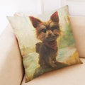 Axyaa Funny Pet Dog Pattern Linen Cushion Cover 45x45cm for Home Decor