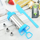 Axyaa Stainless Steel Cookie Decorating Gun Set Pastry Syringe Baking Tools