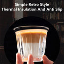 Axyaa Glass Coffee Cup Espresso Mug Striped Anti-scald for Latte Cappuccino Tea