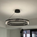 Axyaa Black Glass LED Pendant Chandeliers for Modern Nordic Living Dining Room Decor