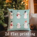 Axyaa Snowman Pattern Pillowcase for Sofa, Bedroom, Car - Rectangular Cushion Cover