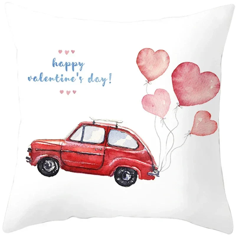 Axyaa Valentine's Day Parchment Pillow Set for Home Sofa, Square Pillowcase
