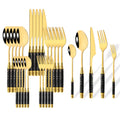 Axyaa White Gold Cutlery Set - 30Pcs Stainless Steel Tableware Dinnerware Flatware