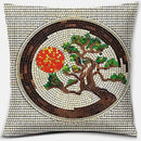 Axyaa Bonsai Zen Stone Pattern Pillowcase Square Decor Home Office Living Room