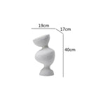 Axyaa Geometric Ceramic Vase: White Abstract Room Decoration Accessory