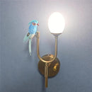 Axyaa Nordic Modern Bird Egg Wall Lights with Milk White Lampshade, Iron Art Luxury Bed Lighting