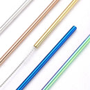 Axyaa Stainless Steel Straws Set - Reusable, Washable, Ideal for Smoothies, Juice