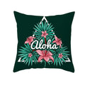 Flamingo Flower Rainforest Cushion Cover with Tropical Plant Animal Pattern by Axyaa