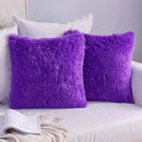 Axyaa Cozy Plush Cushion Cover 45x45cm White Grey Decor Pillowcase