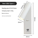 Axyaa Dimmable LED Bedside Sconce with USB Charging Port & Switch