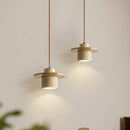 Axyaa LED Pendant Light Wood Wabi Sabi Hanging Lamp Yellow Travertine Luminaire