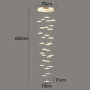 Axyaa Crystal Chandelier Stair Pendant Lamp Living Room Light Fixture