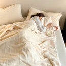 Axyaa Knitting Velvet Throw Blanket: Lightweight, Warm, All Season Solid Color Plaid