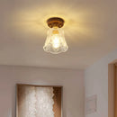 Axyaa Modern Glass LED Ceiling Lamp Copper Walnut for Home Decor