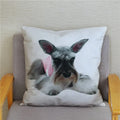 Axyaa Cute Schnauzer Print Pillowcase Cover