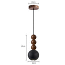 Axyaa French Retro Black Cave Stone Pendant Lights - Adjustable Bedside Fixtures
