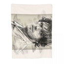 Axyaa Hairy Plush Throw Blanket featuring Sam Heughan as Jamie Fraser