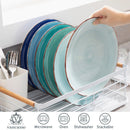 Axyaa Bonita Blue Dinner Plate Set: Handpainted Rustic Look, 10.4" Big Plates, Set of 6