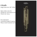 Axyaa Geometric LED Chandelier Black Gold Staircase Lighting for Luxury Living Spaces