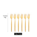 Axyaa Stainless Steel Fruit Cake Fork Set - 6Pcs