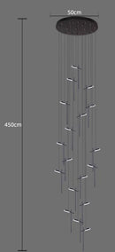 Axyaa Minimalist Bedroom Headboard Pendant Light with Adjustable Multiple Headlights