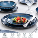 Axya Starry Blue Stoneware Dinner Set - 12/24/36-Piece Vintage Look Tableware