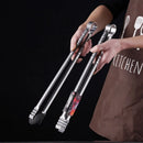 Axyaa Stainless Steel Long Handle Food Tongs: Non-Slip, Multipurpose Kitchen Gadget