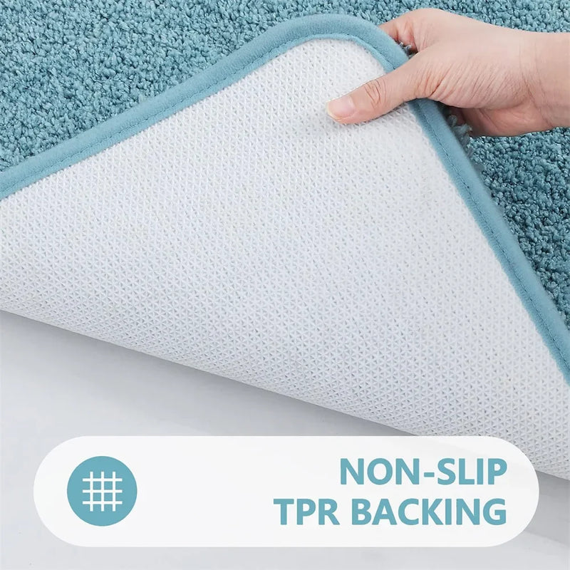 Axyaa Plush Bathroom Rugs Non Slip Absorbent Bath Mats, Machine Washable Carpet