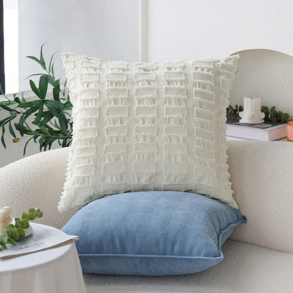 Axyaa Cream Decorative Pillow Cover - Nordic Style Living Room Cushion