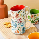 Axyaa Floral Bird Ceramic Mug 450ml Large Breakfast Tea Coffee Cup Business Gift Mug