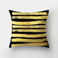 Yellow Black Geometric Cushion Cover - Wave Line Design by Axyaa