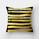Yellow Black Geometric Cushion Cover - Wave Line Design by Axyaa