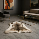 Axyaa Nordic Reindeer Kids Faux Fur Rug, Christmas Themed Living Room Carpet