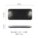 Axyaa Ceramic Sushi BBQ Plate: Japanese Style Rectangular Flat Plate for Restaurant