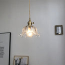 Axyaa Copper Glass LED Pendant Light: Modern Home Decor Hanging Lamp