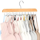 Axyaa 20-Hook Wooden Clothes Hanger Organizer