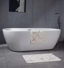 Axyaa Marble White Gold Bath Mat - Non-Slip Shower Carpet