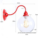Axyaa Red LED Wall Lights: Industrial Vintage Bedroom Lamp for Hallway, Reading, and Bathroom